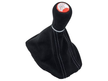 Chevrolet Performance 1LE Spec 6.2L SS / ZL1 Suede Shift Knob And Boot For Manual Transmission Black With White Stitching & Red Logo